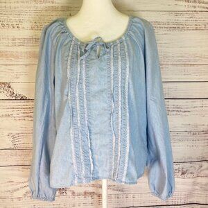 Liz Claiborne Blouse Women's size S cotton long sleeve casual